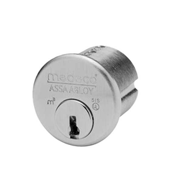 Medeco M3 Mortise Cylinder, Deadbolt 1-1/2, 6-Pin DL Keyway, Pinned, CT-Z02 Adams Rite Cam, Satin Ch 10T5200-26-DLT-Z02